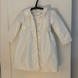 Elegant White Lace Toddler 2 piece set: Dress and Jacket